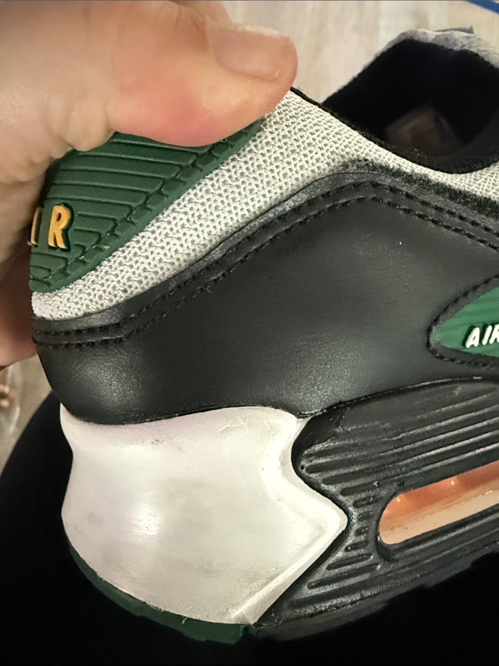 Nike Air Max Men's Athletic Shoes Green White Black Yellow - Picture 6 of 9